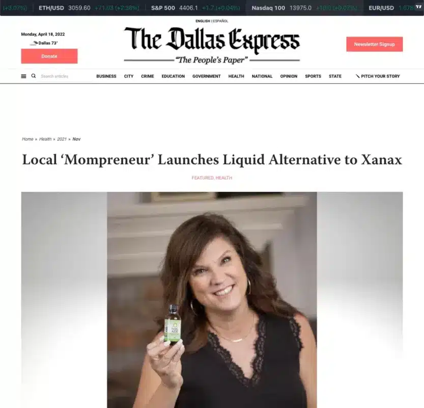 Mompreneur Launches Liquid Alternative To Xanax Dallasexpress