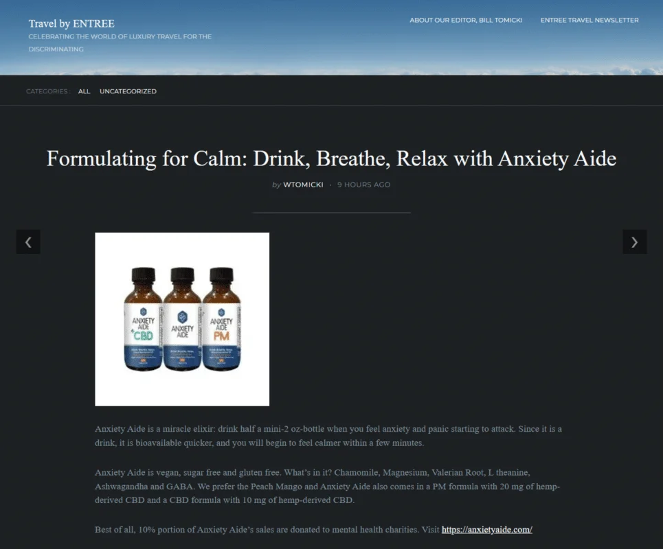 Formulating For Calm Drink Breathe Relax With Anxiety Aide – Travel By Entree